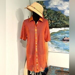NWT,My Beachy Side, Hand-crochet Camelia CoverUp, Gorgeous,No Belt,Size S